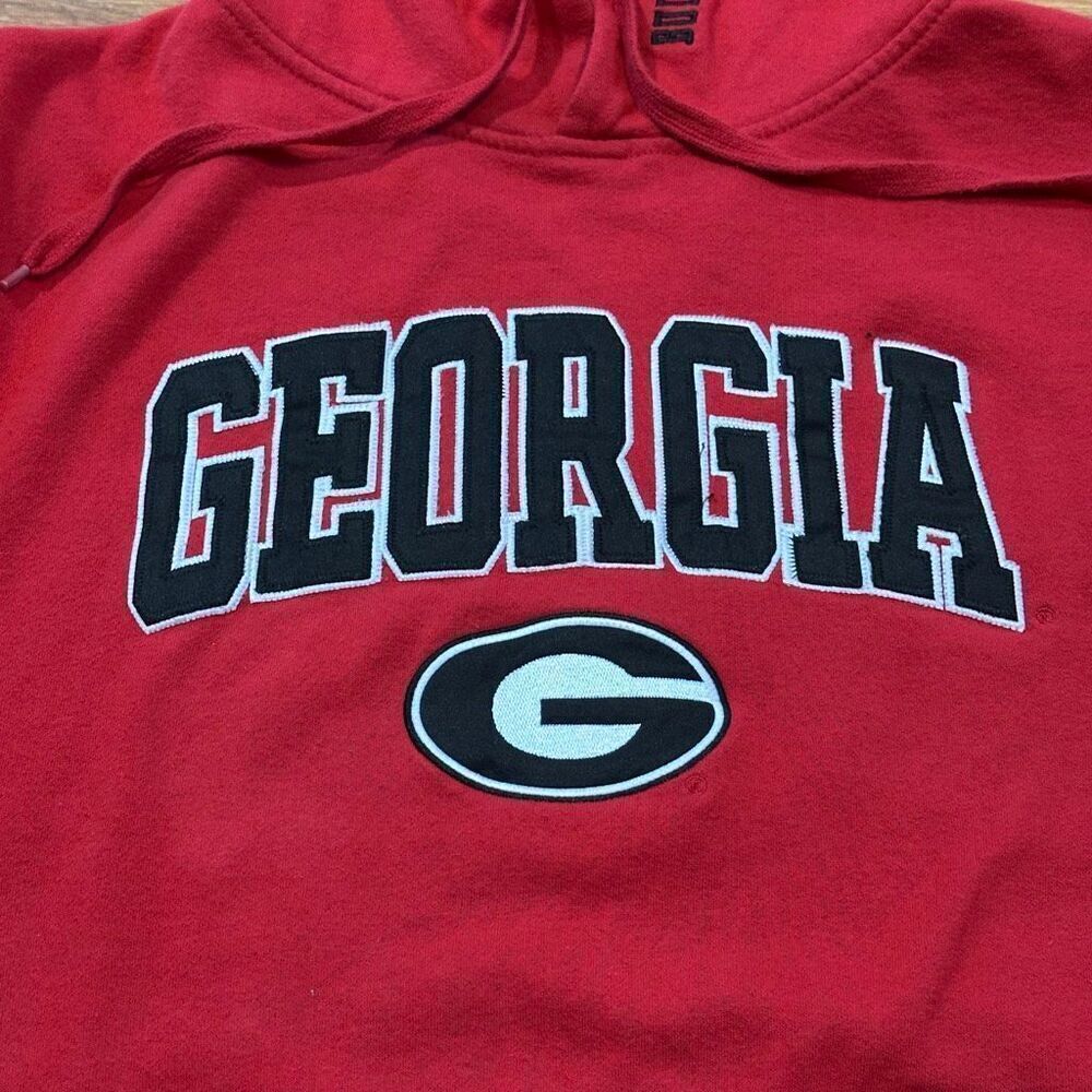 University of Georgia Bulldogs Pullover Hoodie Sweatshirt Red | Men Size XL - Picture 2 of 11